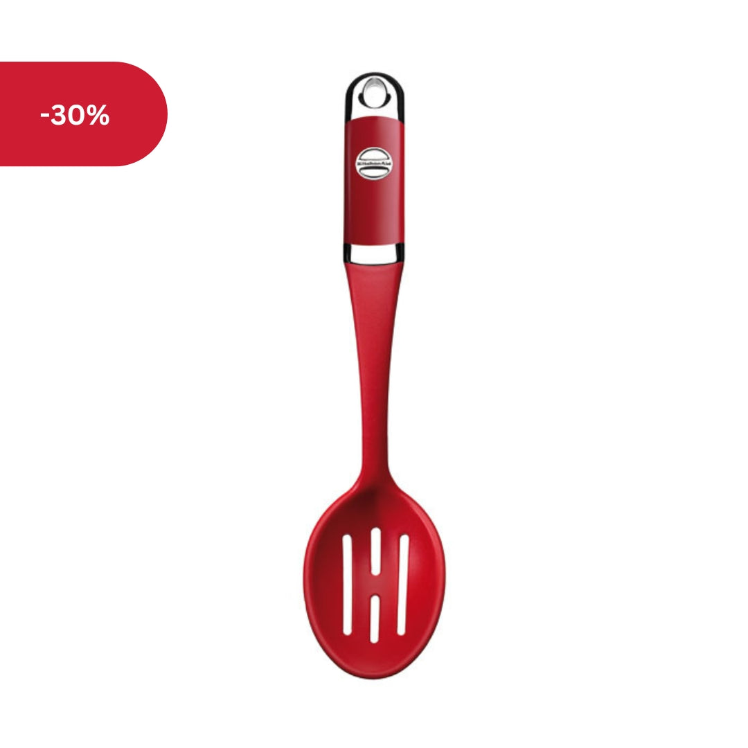 Silicone Slotted Spoon Red