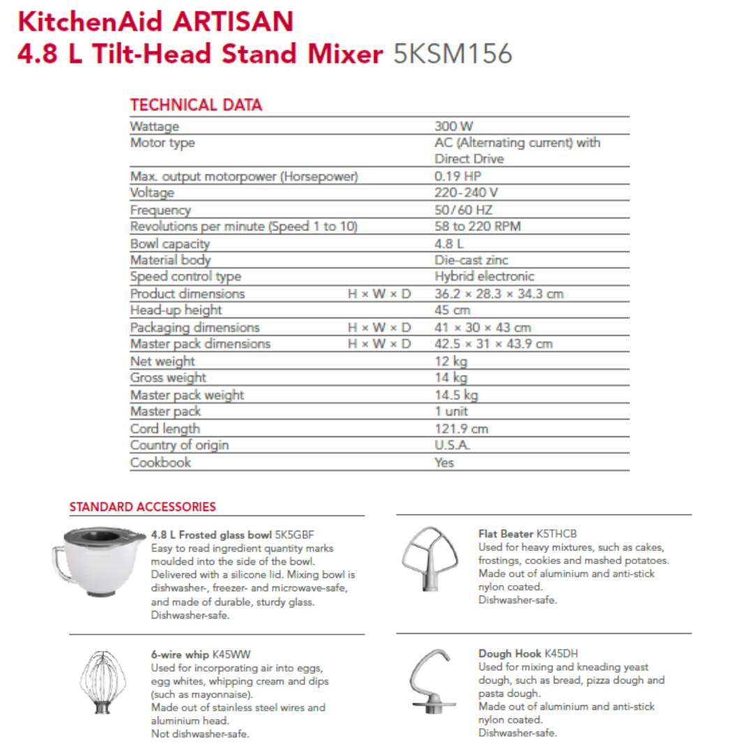 4.8L Stand Mixer Frosted Pearl