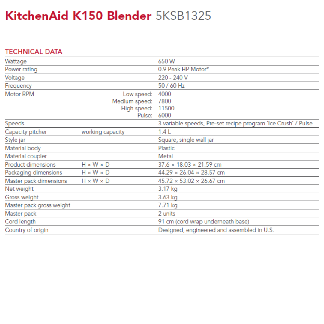 K150 Blender Matte Black